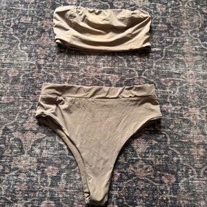 MYRASWIM Taupe Strapless Bikini Set